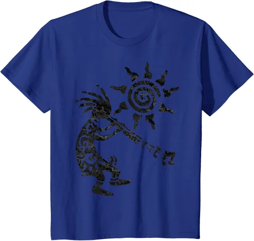 Vista 45 de Native American Kokopelli Musican With Flute 2 - Camiseta divertida para fanáticos, Blanco, S