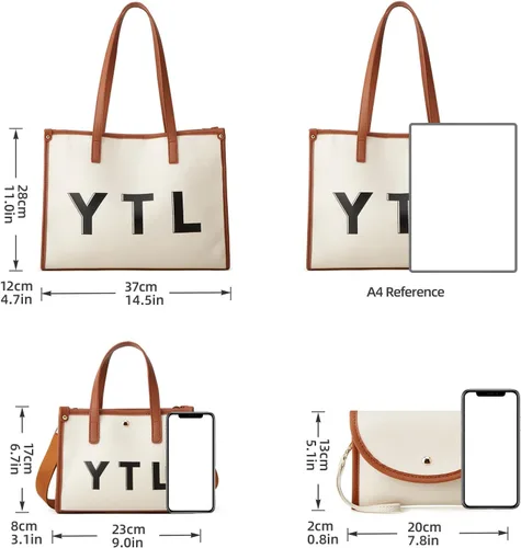 Vista 5 de Women Fashion Handbag Wallet Tote Bag Shoulder Bag Top Handle Satchel Purse Set