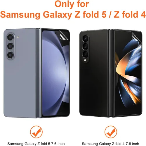 Vista 2 de KCT Protector de pantalla de TPU compatible con Samsung Galaxy Z Fold 5 / Samsung Galaxy Z Fold 4 5G (2023/2022), película flexible de TPU frontal e