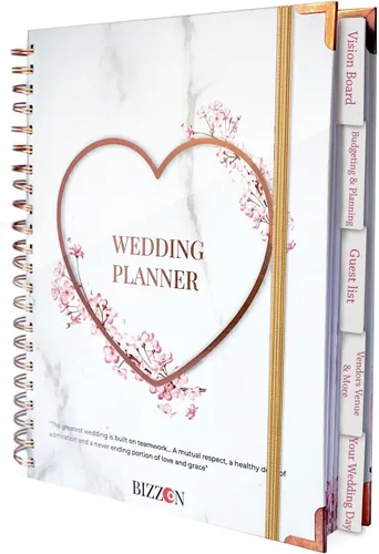 Vista 8 de Hermoso planificador de boda nupcial – 9 x 11 pulgadas planificador de bodas libro y organizador con 5 secciones con pestañas, 144 páginas