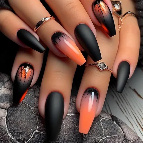 Vista 21 de BABALAL Uñas postizas largas a presión de estilo stiletto, uñas postizas francesas de lujo, con pegamento, diseño de diamantes de imitación