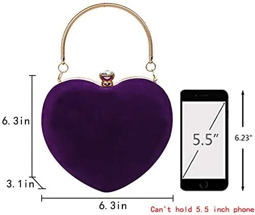 Vista 3 de Sun Kea Bolso de mano con forma de corazón para mujer, bolso de mano elegante, bolso de hombro
