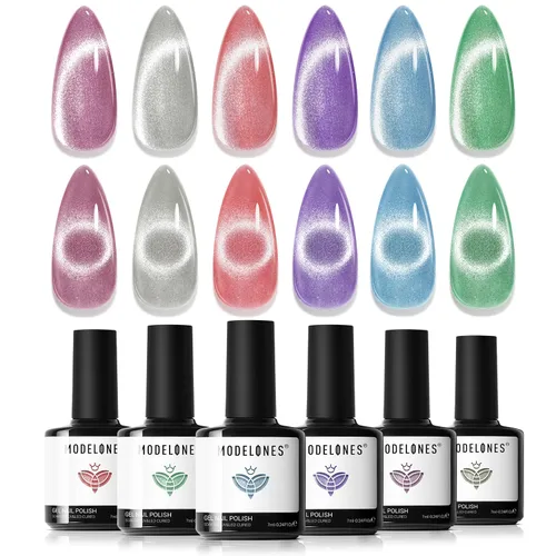 Vista 23 de modelones Imanes de uñas con imán de ojo de gato, ojo de gato, color marrón Juego de imanes de ojo de gato rosa bebé A A A