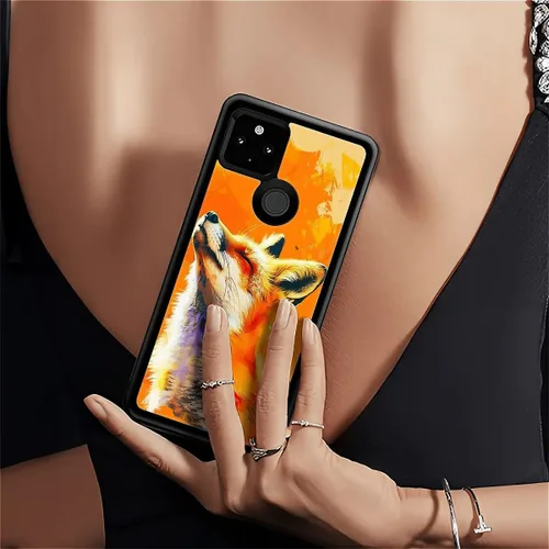 Vista 557 de Compatible con Google Pixel 4A 5G Mobile Case Creative Acrylic Panel trasero Silicona Protección Grip especialmente diseñado para Google Pixel 4A 5G