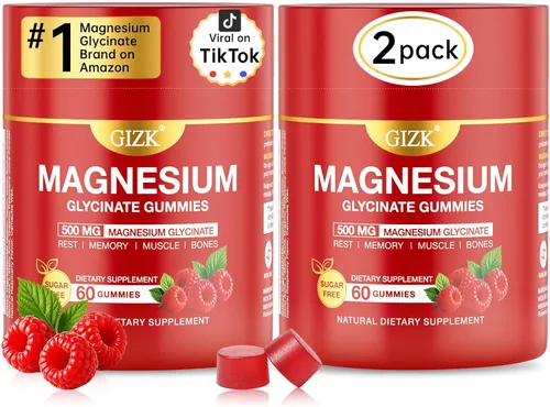 Vista 9 de Gomitas de glicinato de magnesio de 500 mg - Gomitas de magnesio sin azúcar para dormir, estrés, apoyo muscular y nervioso - para adultos y niños