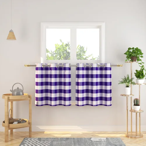 Vista 126 de Cortinas de 24 pulgadas de largo con diseño Buffalo Check Gingham Plaid para ventanas de cocina y baño, tratamiento para ventanas con 2 paneles