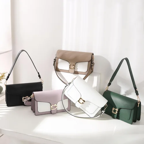 Vista 3 de Travistar Bolsos cruzados para mujer de moda - Pequeño bolso cruzado de hombro con 2 correas, bolso de mano de cuero, bolso de noche de embrague