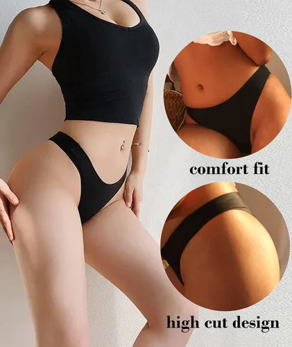 Vista 2 de DingLu Tangas sin costuras para mujer, ropa interior sin costuras