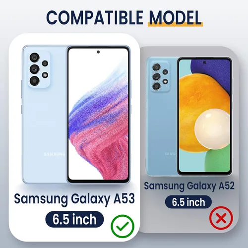 Vista 2 de Funda protectora resistente para Galaxy A53 5G, funda protectora resistente con [3 en 1] Cubierta de protección a prueba de golpes de goma Negro
