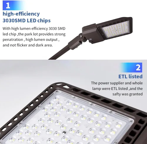 Vista 7 de Luz LED de estacionamiento de 300 W, ajustador deslizante ajustable, 39000LM 5000K iluminación exterior con fotocélula del atardecer al amanecer