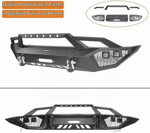 Vista 9 de Hooke Road Parachoques delantero de acero con winchi para Tundra de Toyota 2014 2015 2016 2017 2018 2019 2020 2021
