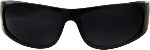 Vista 3 de Gafas de sol negras con lentes súper oscuras, montura envolvente, L