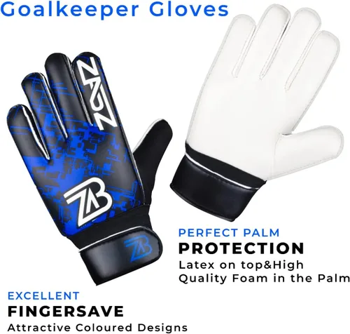 Vista 4 de ZABZ Guantes de portero para jóvenes, guantes de fútbol para niños, guantes de fútbol para niños, con agarre extra, protección de palma y muñeca