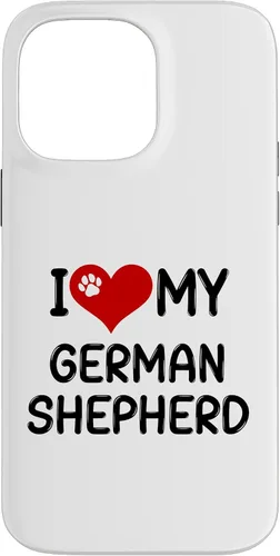 Vista 21 de I Love My German Shepherd Pet Dog Breed Retro Heart Case for iPhone 17
