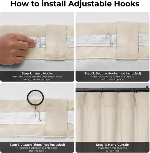 Vista 7 de HPD Half Price Drapes Cortinas Opacas Térmicas de Terciopelo Signature para Sala de Estar de 63 Pulgadas de Largo (1 Panel) con Bolsillo para Barra