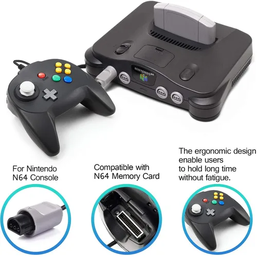 Vista 3 de miadore 2 Pack Retro N64 Controller Wired N64 Classic 64-bit Mini Gamepad Remote with Upgraded Japan Joystick for Ultra N64 Console Video Game