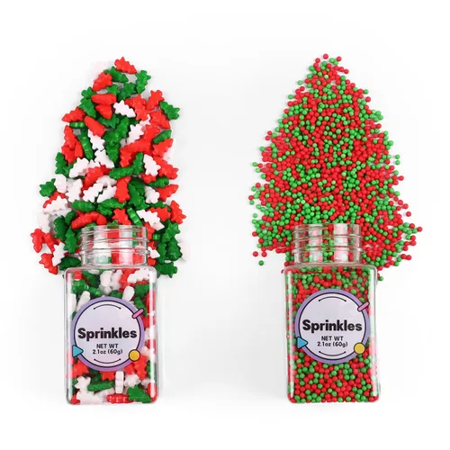 Vista 31 de Chispas comestibles de Navidad para hornear, chispas de Navidad, chispas de nonpareils, chispas rojas y verdes para galletas, magdalenas, fresas