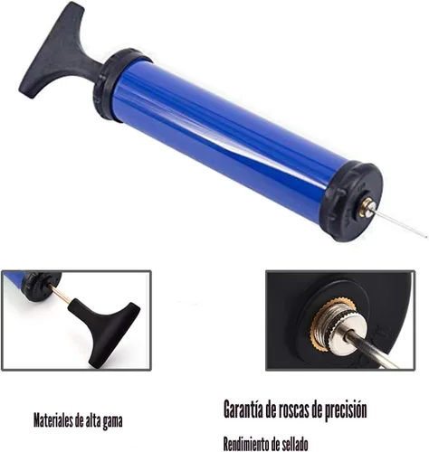 Vista 3 de HDNNC Bomba de pelota portátil, bomba de aire con 4 agujas, 2 boquillas, 1 manguera de extensión, ideal para baloncesto, fútbol americano, voleibol