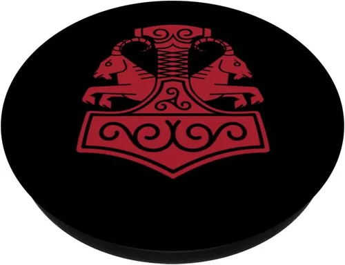 Vista 2 de Pagan Viking Mjolnir Norse Scandinavian Thors Hammer PopSockets Swappable PopGrip