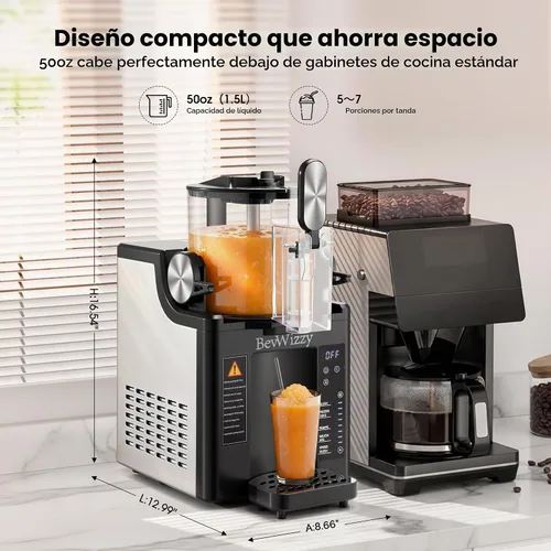 Vista 2 de 5-in-1 Slushie Machine with No Pre-Freeze Ice Cream Maker Function