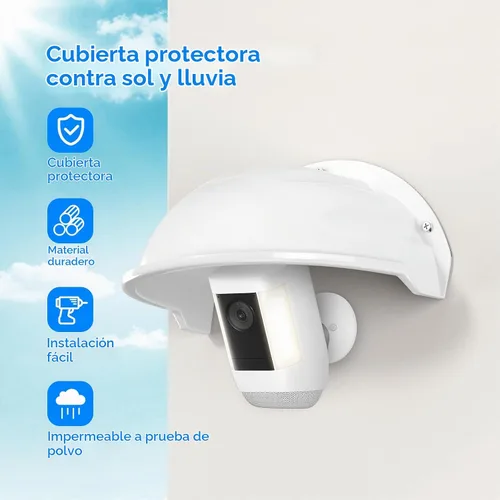 Vista 2 de Paquete de 3 cubiertas universales para cámara de exterior, protección contra el sol y la lluvia, para anillo nido, cubierta protectora de plástico