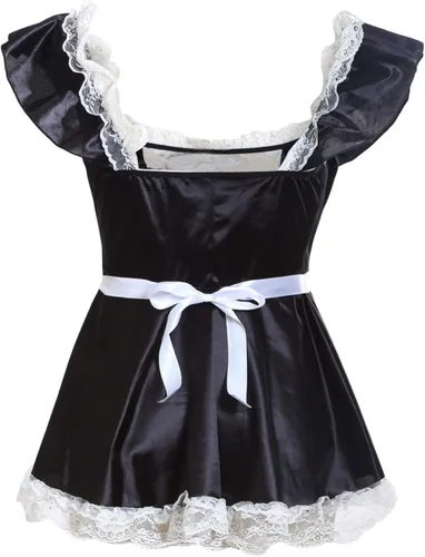 Vista 4 de SHESHY Women Sexy Lingerie Maid Cosplay Exotic Costume French Naughty Cute Lace Dress Lingerie Babydoll Sleepwear