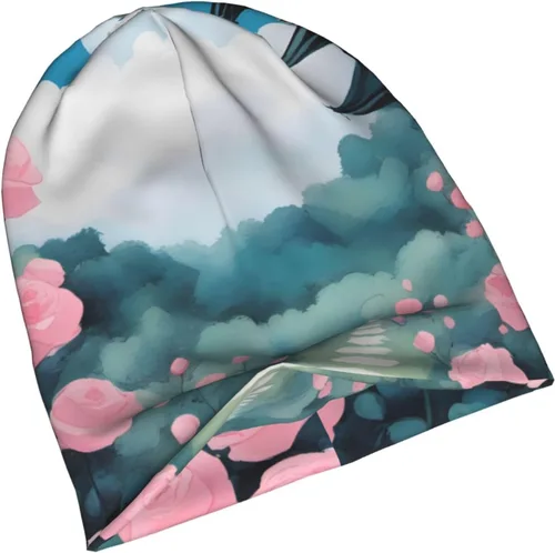 Vista 5 de Pretty Rose Garden Warm and Breathable Men's and Women's Universal Versatile Brimless Hat, for Daily Home and Outdoor Activities Clothing Accessories