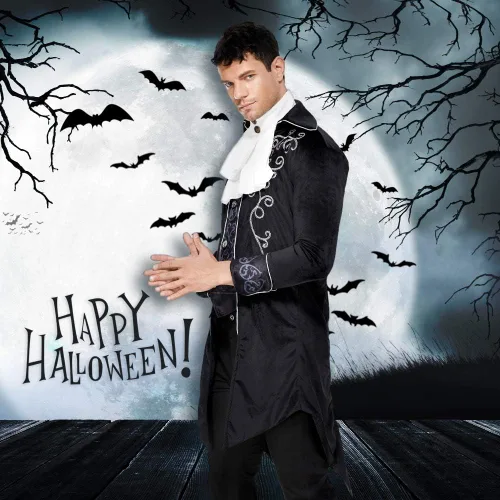 Vista 4 de Chaqueta gótica steampunk vintage para hombre, abrigo victoriano, uniforme de Halloween