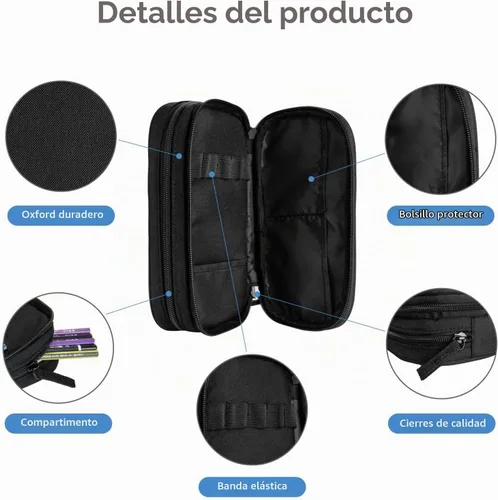 Vista 4 de Perinsto Estuche para lápices de perros lindos animales, gran capacidad, con múltiples compartimentos, caja de papelería, soporte para lápices