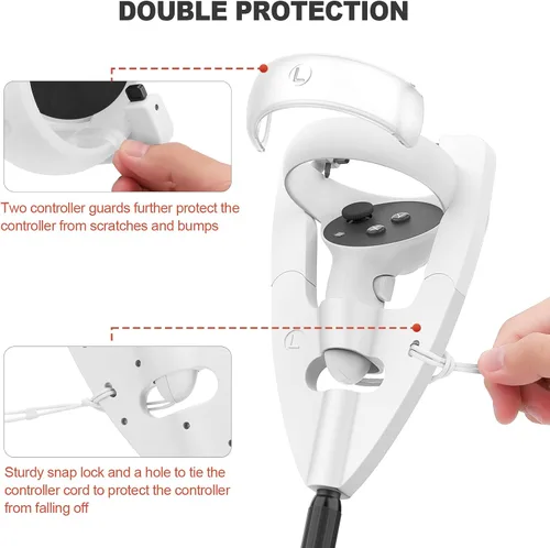 Vista 5 de VR Golf Club Handle Accessory Compatible with Oculus Quest 2 Meta Rift S Designed for VR Games Like Golf with Two VR Controller Protective Covers