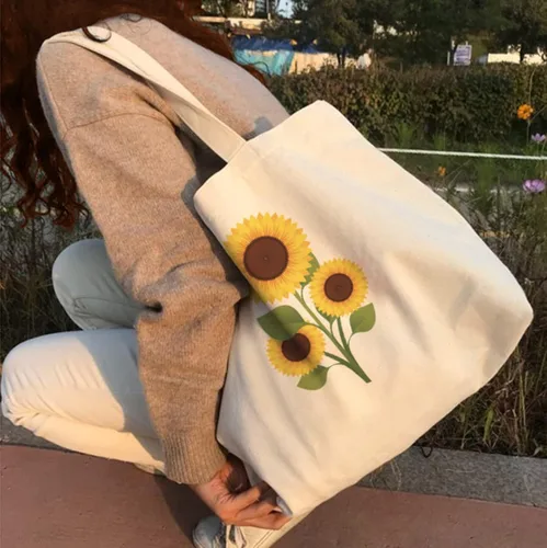 Vista 6 de Bolsa de lona para mujer bolsa de hombro grande de lona con cremallerabolsillo interior bolsa de compras reutilizable bolsa de almacenamiento