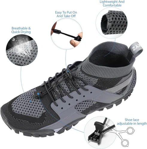Vista 2 de Zapatos de senderismo acuático para hombres y mujeres, zapatos de vadeo antideslizantes para caminar, pescar, río, arroyo, kayak