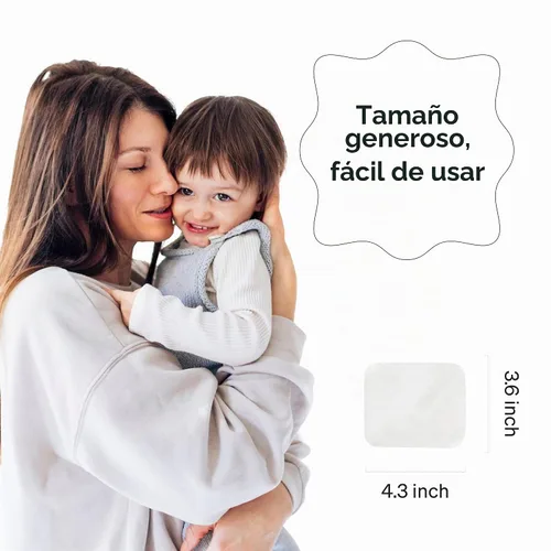 Vista 7 de LoveNoobs - Almohadillas de algodón para bebé, 60 unidades, cuadrados