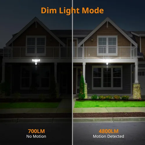 Vista 7 de LEPOWER Luces de inundación de 45 W con sensor de movimiento, luces para exteriores, luz de seguridad LED de 4800 lm, luz con sensor de movimiento