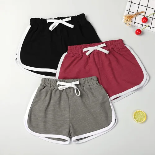 Vista 5 de JOCMIC Pantalones cortos deportivos para niñas, paquete de 3 pantalones cortos para correr, pantalones cortos de entrenamiento para niños