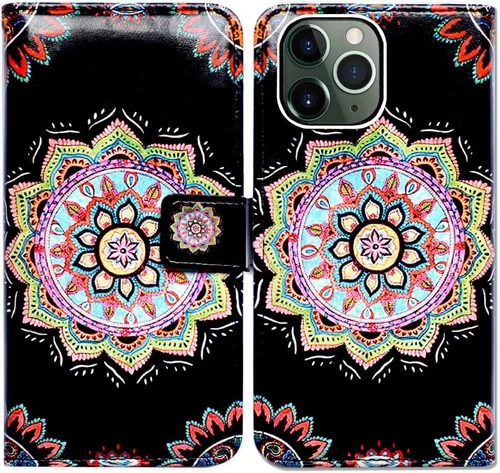 Vista 17 de Bcov Funda para iPhone 11 Pro Max, diseño de pájaro negro y verde con tapa de cuero con ranura para tarjeta de crédito, soporte para tarjeta