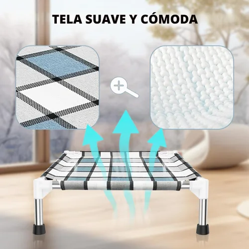 Vista 2 de Caghash - Cama elevada para perros al aire libre, cuna elevada para perros pequeños Cama de perro de tela transpirable para interiores
