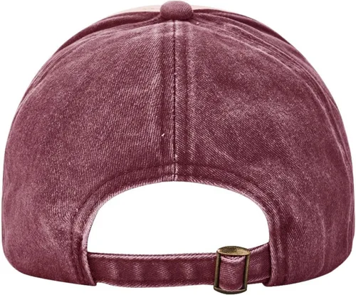 Vista 4 de Morbid Music and Angel Unisex Vintage Washed Distressed Baseball-Cap Twill Adjustable Dad-Hat Dark Red