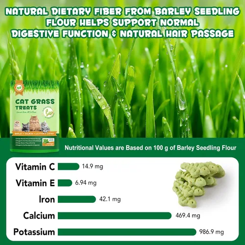 Vista 5 de Golosinas de hierba para gatos, golosinas para control de bolas de pelo en interiores, delicioso palo de dentición de hierba para quitar bolas