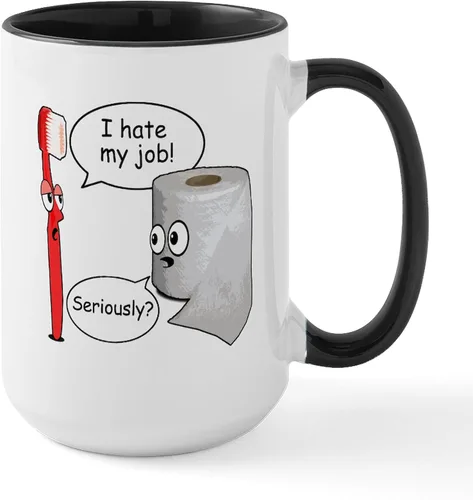 Vista 10 de CafePress Cattitude Funny Cat Saying Taza Grande de Café de Cerámica 15 oz (444 ml)