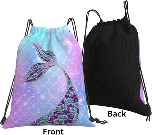 Vista 3 de BWBFVPW Mochila con cordón de dinosaurio para niños, mochila de viaje, Sirena, Classic