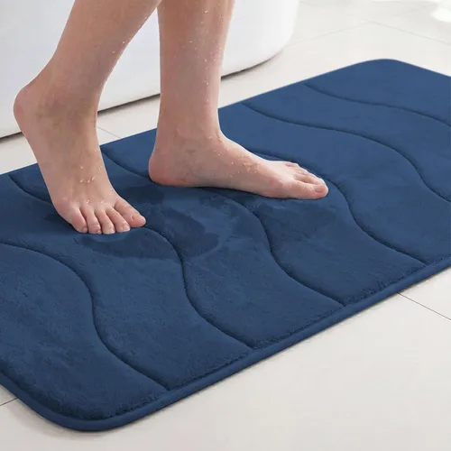 Vista 32 de Flamingo P Alfombra de Baño de Espuma Viscoelástica Tapetes de Baño Alfombra Antideslizante Absorbente de Agua para Ducha, 24x17 pulgadas, Verde Aqua