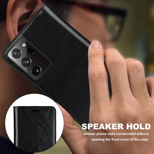 Vista 7 de iCoverCase Funda tipo cartera para Samsung Galaxy Note 20 Ultra con ranuras para tarjetas, función atril de cuero premium con función de atril