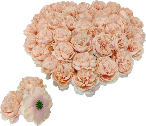 Vista 8 de 40 Piezas Cabezas de Flores Falsas de 3.3'' para Manualidades, Cabezas de Rosas Flores Artificiales, Cabezas de Rosas de Seda a Granel, Cabezas