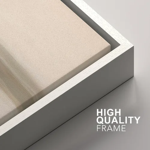 Vista 403 de SIGNFORD - Set de obras de arte en lienzo enmarcado para pared, ilustraciones abstractas de neblina del desierto en tonos neutros beige y marrón