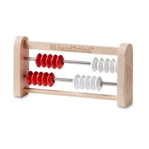Vista 7 de hand2mind Mini Rekenrek de madera de 20 cuentas, estante de números para niños, ábaco para matemáticas, cuentas de conteo, manipuladores