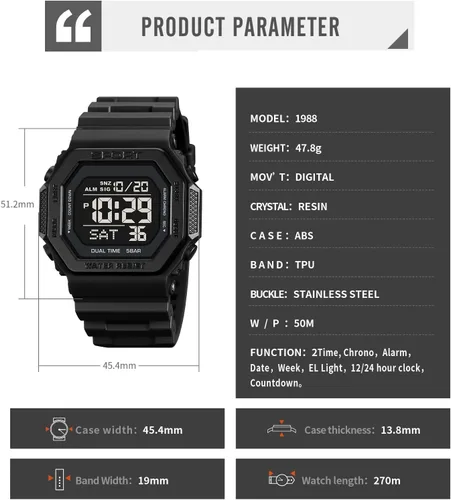 Vista 5 de PASOY Relojes de moda para hombres y mujeres unisex verano digital retroiluminación casual impermeable deportes al aire libre natación colorido