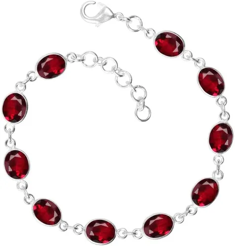 Vista 8 de Pulsera de piedras preciosas, pulsera ajustable con superposición de plata para mujeres y niñas, regalos de Navidad
