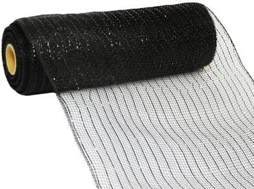 Vista 6 de Cinta decorativa de malla de yute de poliéster de 10 pulgadas x 30 pies (rayas naturales marrones y blancas con hilo de algodón): RY800348