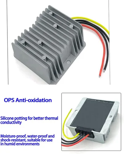 Vista 4 de 12V-55V a 5V 10A DC Convertidor Epoxi Sellado Marine Boat Fish Transductor 12V-55V en, 5V 10A fuera, sellado epoxi, GND común no aislado